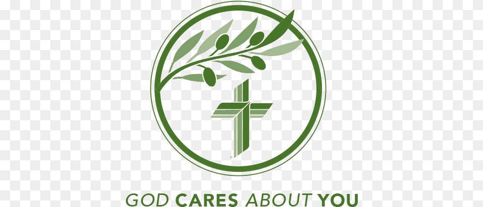 God Cares About You Network Logo Lutheran Cross, Green, Herbal, Herbs, Plant Png