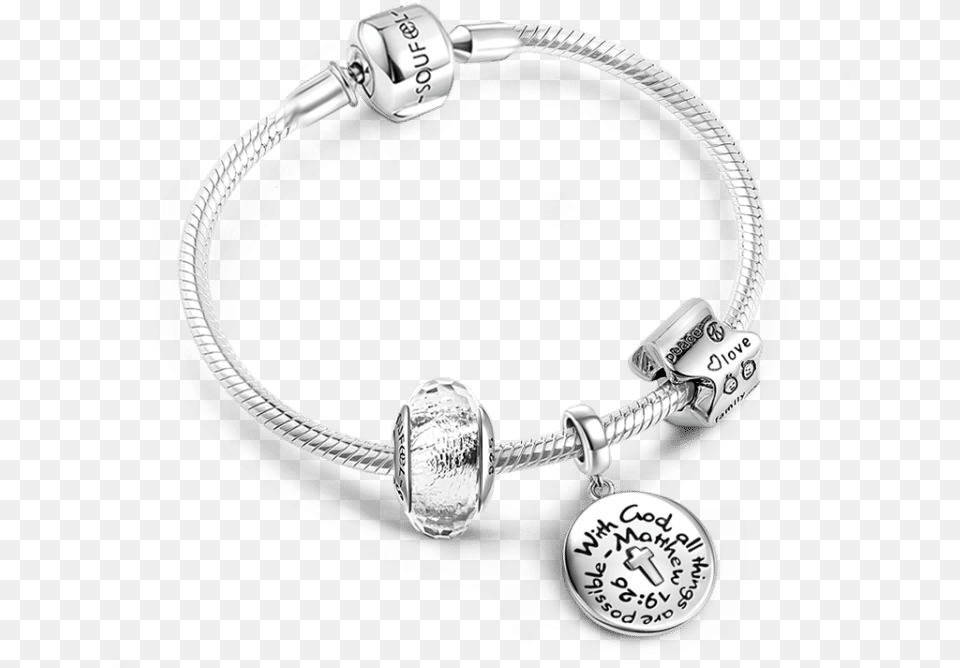 God Charms Matthew 1926 Charms With God All Things, Accessories, Bracelet, Jewelry, Necklace Png