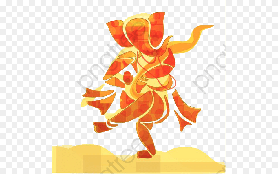 God Clipart Transparent Dancing Ganesha Art Painting, Baby, Person, Fire, Flame Png