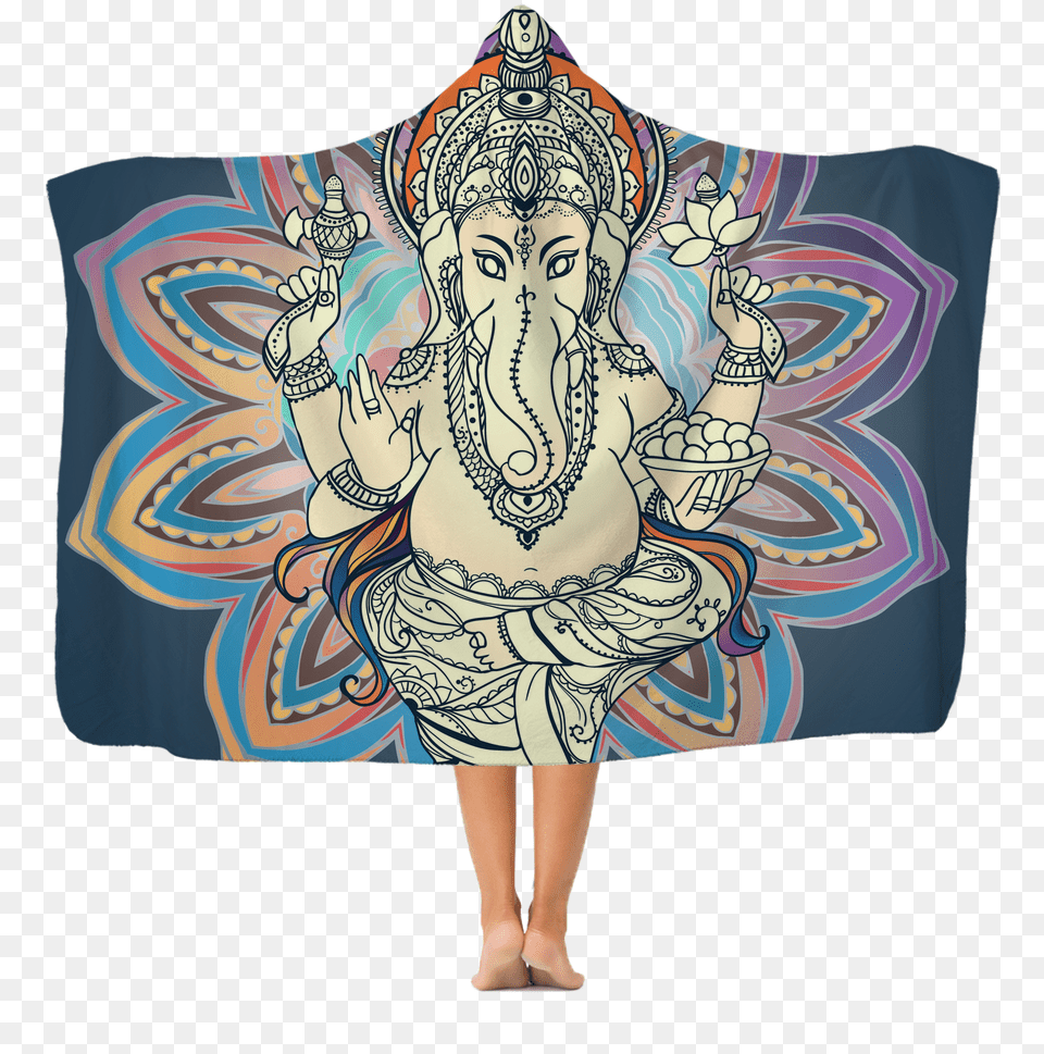 God Ganesha Premium Adult Hooded Blanket Ganesha, Person, Woman, Female, Fashion Free Png Download
