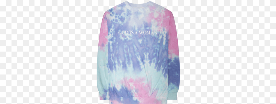 God Is A Woman Tie Dye Crewneck Album Ariana Grande God Is A Woman Sweatshirt, Clothing, Long Sleeve, Sleeve, Knitwear Free Transparent Png