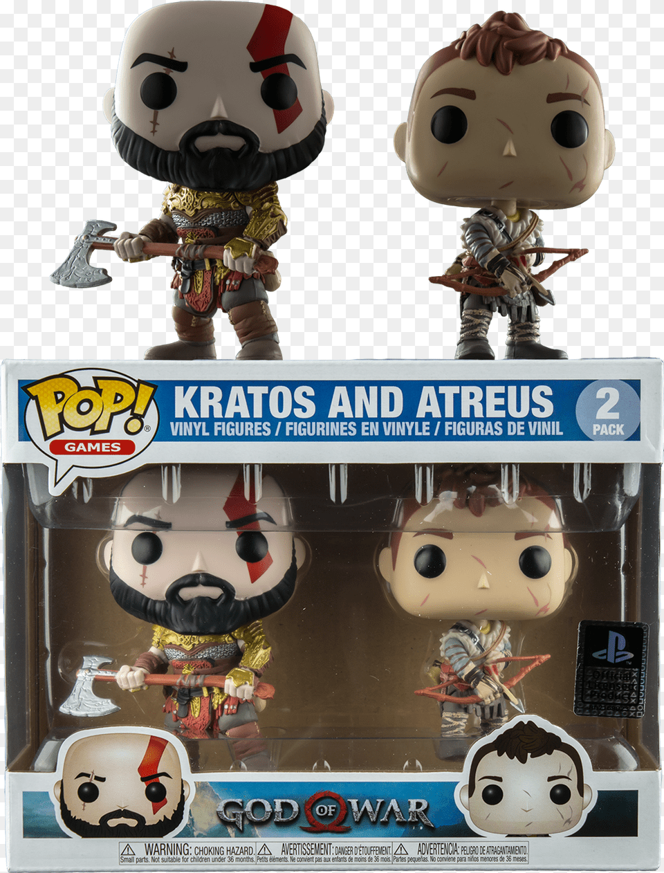God Kratos And Atreus Funko, Baby, Person, Face, Head Free Png Download