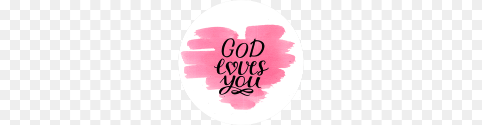 God Loves You Watercolor Heart Sticker, Text, Disk Png Image