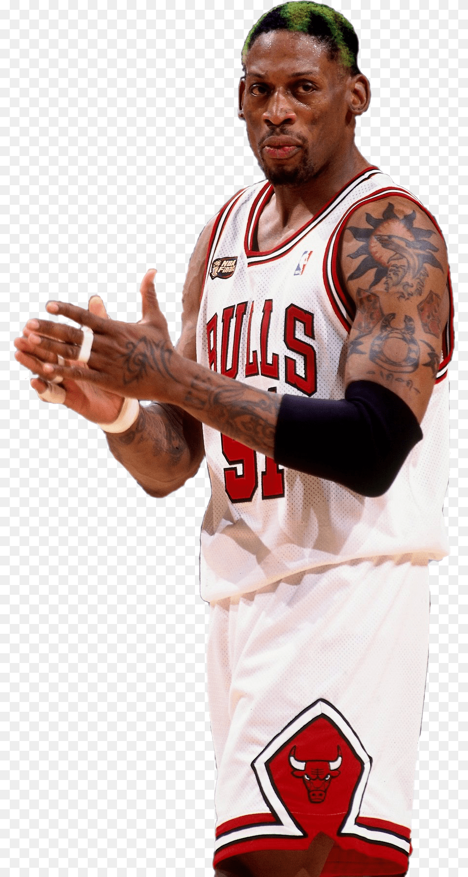 God Of Hustle Rodman Dennis Rodman With Bulls, Body Part, Finger, Hand, Person Png Image