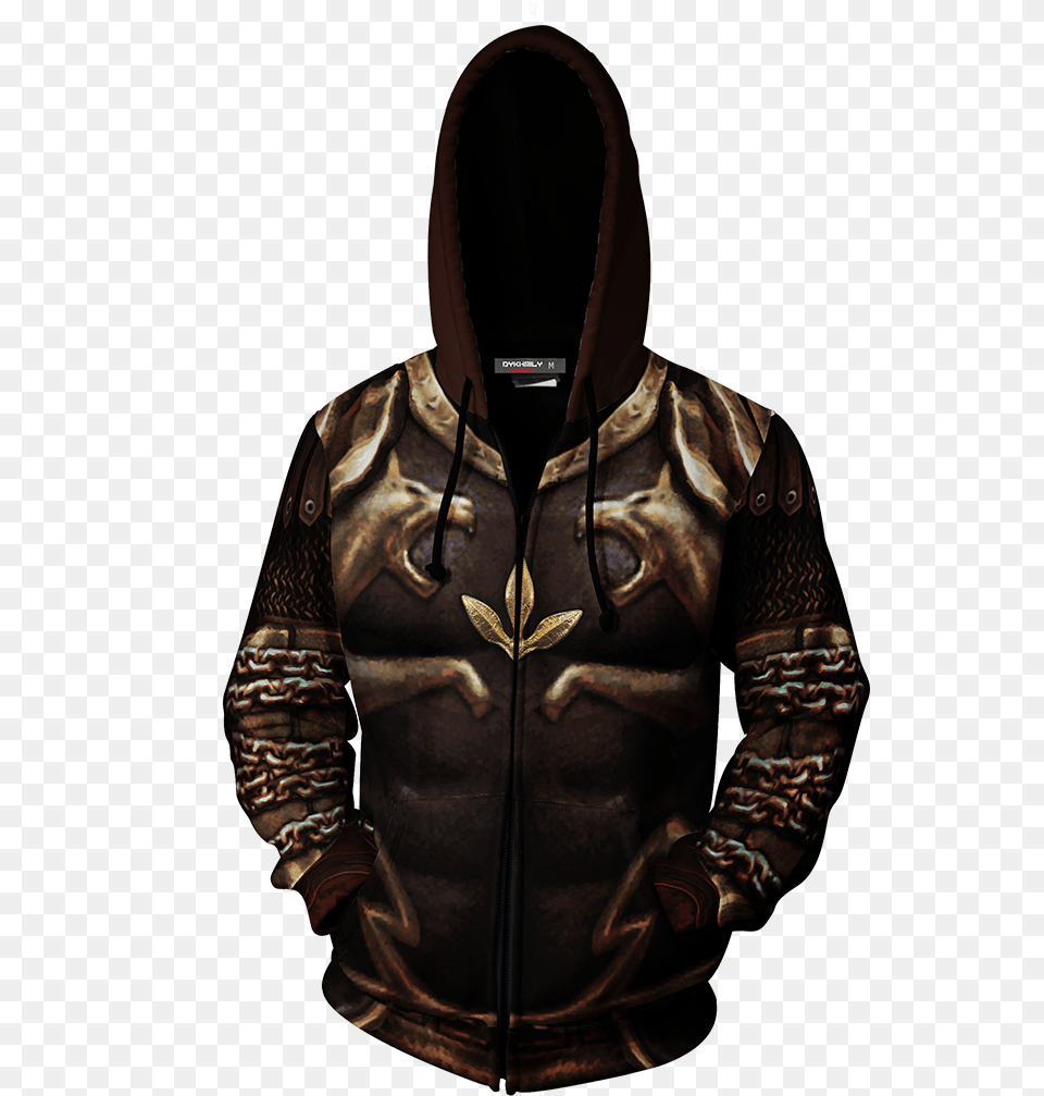 God Of War 2 Kratos Armor Cosplay Zip Up Hoodie Jacket Harry Potter Tri Wizard Hoodie, Clothing, Sweater, Knitwear, Coat Free Transparent Png