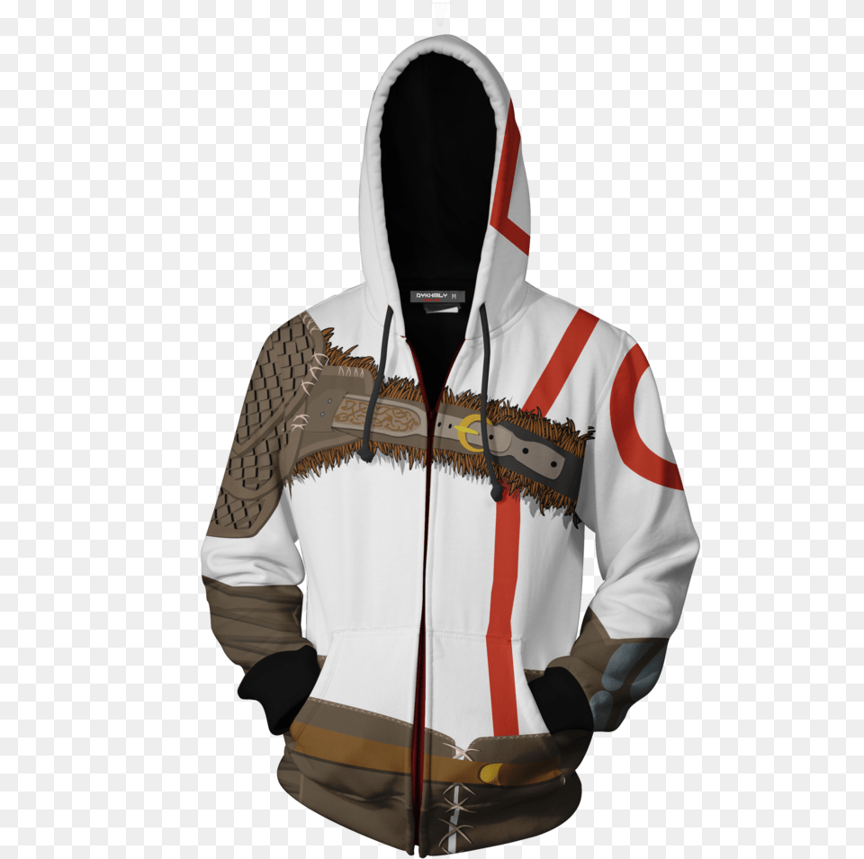 God Of War Kratos Cosplay Zip Up Hoodie Jacket Persona 5 Shujin Hoodie, Clothing, Coat, Hood, Knitwear Png Image