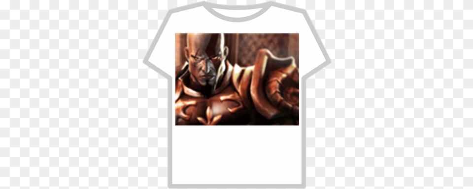 God Ofwar2fondodepantallakratoscara1200x Roblox God Of War 3, Clothing, T-shirt, Adult, Male Png