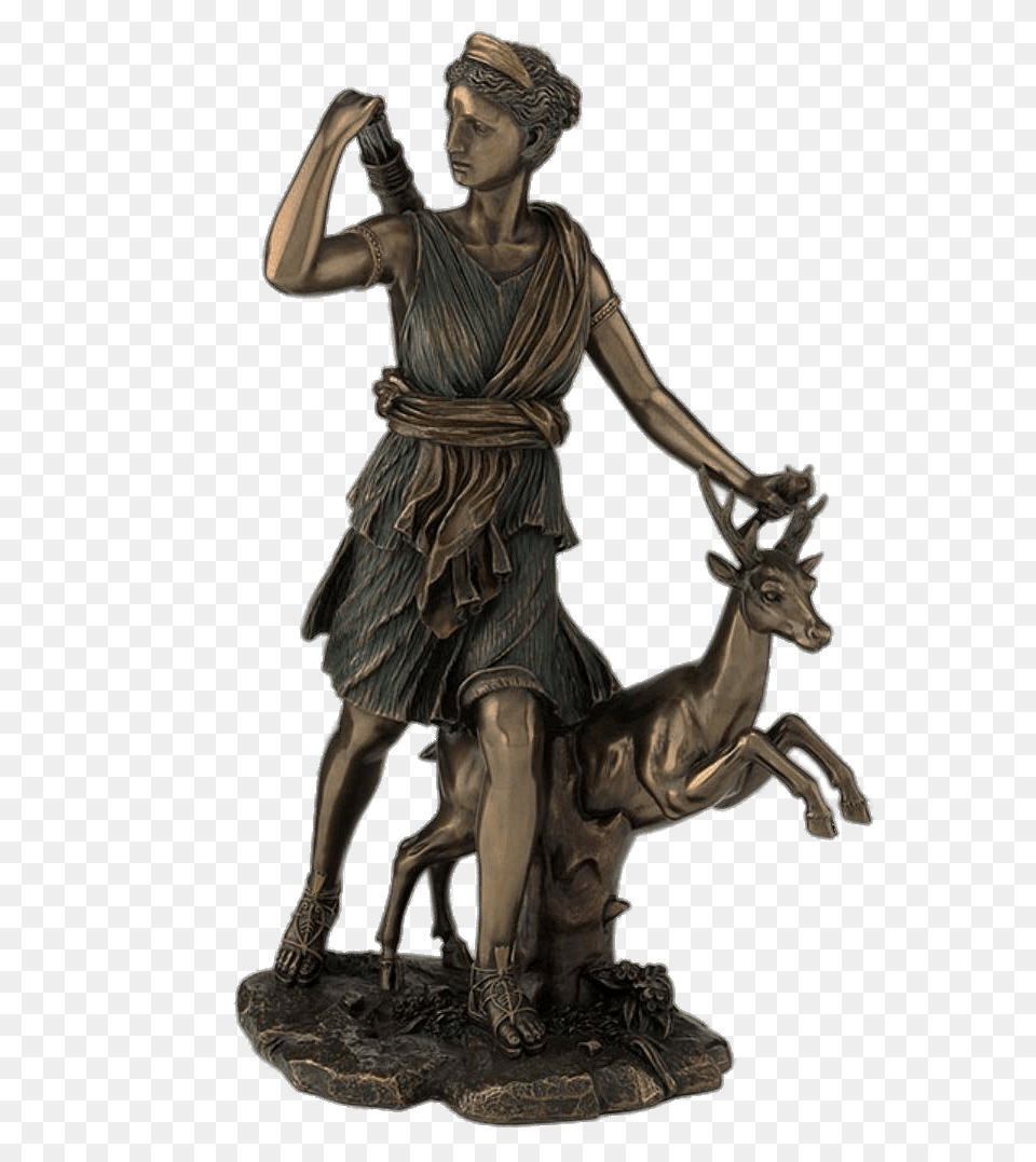 Goddess Artemis, Bronze, Person, Art, Figurine Png Image
