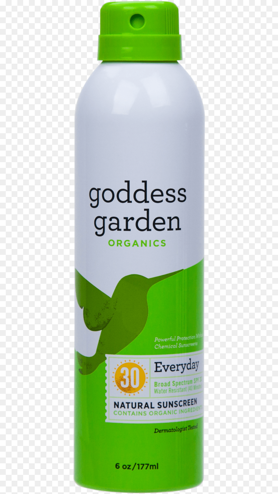 Goddess Garden Sunblock Spray, Bottle, Cosmetics, Alcohol, Beer Free Transparent Png