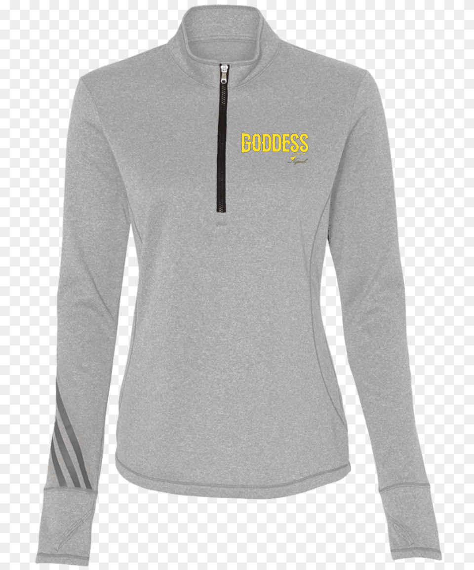 Goddess Gold Terry Heather 14 Zip Long Sleeved T Shirt, Clothing, Fleece, Long Sleeve, Sleeve Free Png Download
