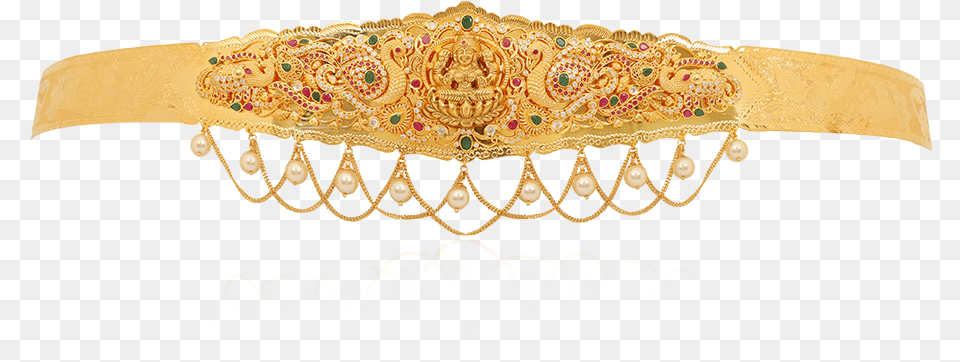 Goddess Lakshmi Emerald Ruby Oddiyanam Bracelet, Accessories, Chandelier, Lamp Free Png Download