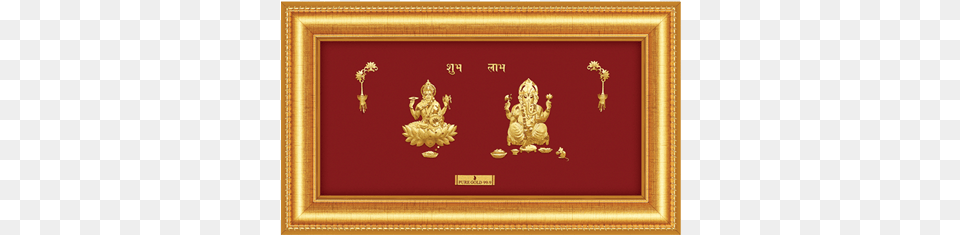 Goddess Lakshmi Signifies Fortune And Lord Ganesha Motif, Gold, Treasure, Art, Blackboard Png