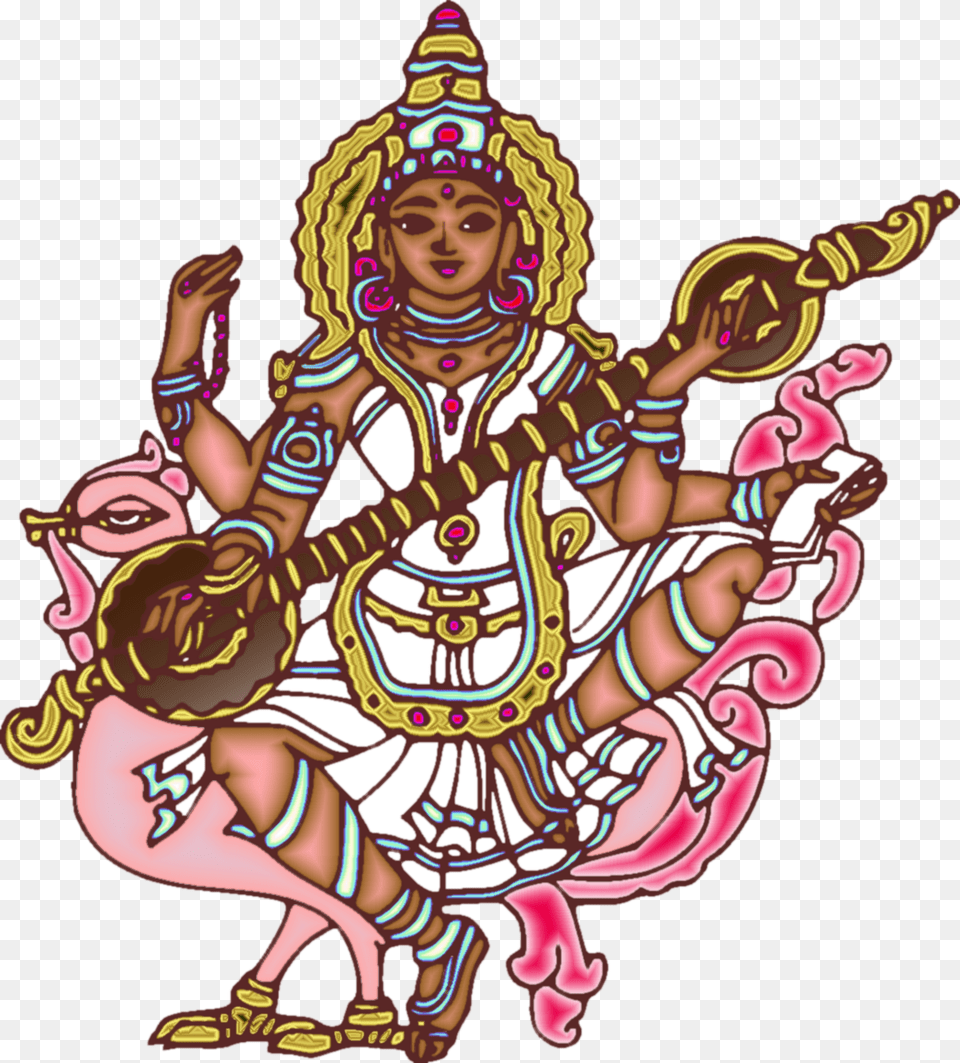 Goddess Saraswati Goddess Saraswati, Adult, Art, Drawing, Female Free Png Download