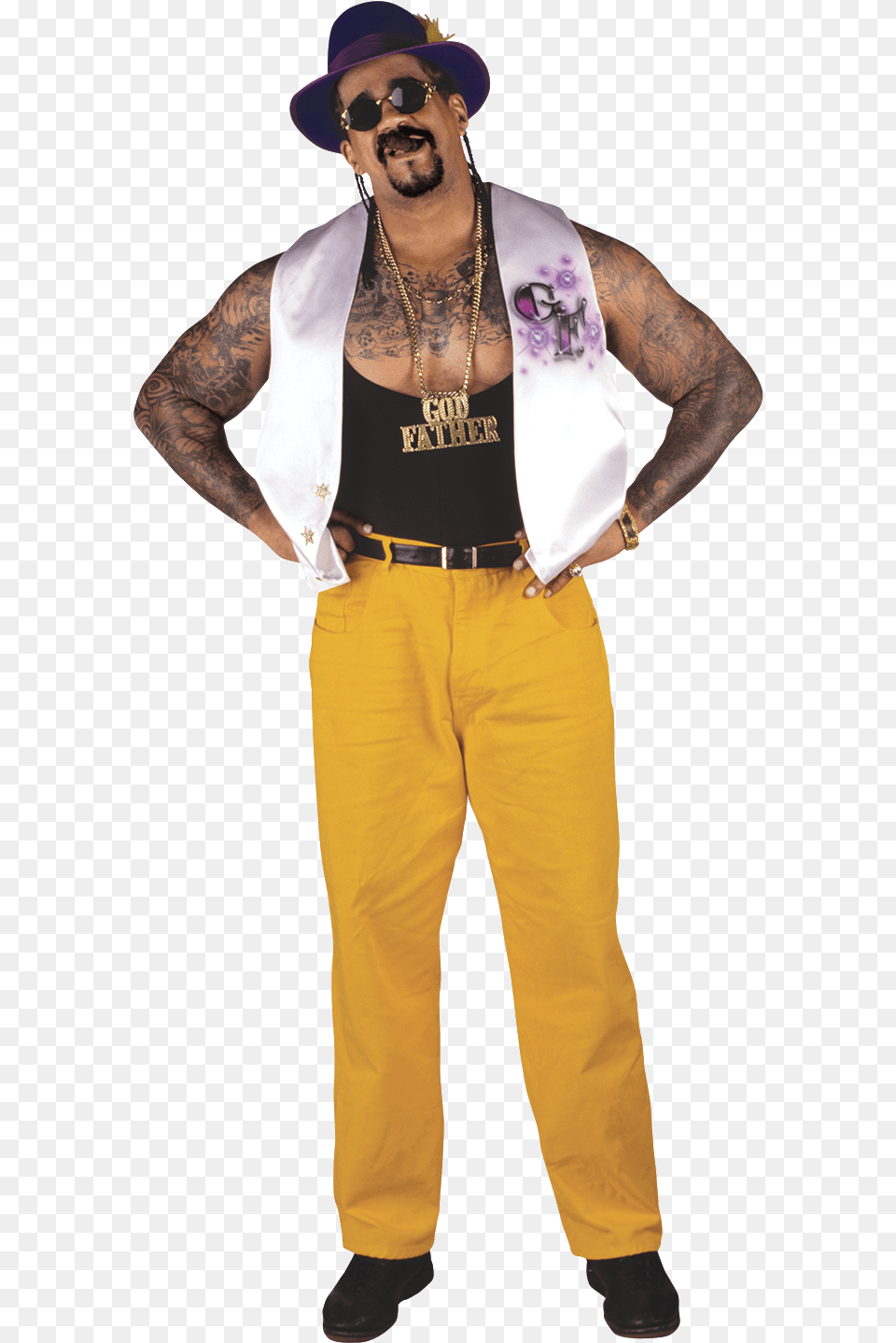 Godfather Wwe Transparent Costume, Vest, Tattoo, Skin, Person Png Image