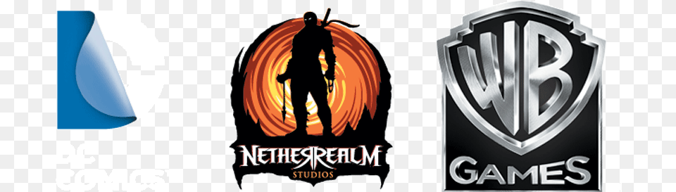 Gods Among Us Netherrealm Studios Logo, Adult, Male, Man, Person Free Png