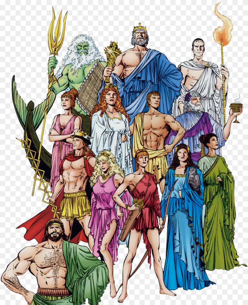 Gods Of Olympus Hestia Demeter Hera Hades Poseidon And Zeus, Adult, Publication, Person, Female Free Png Download