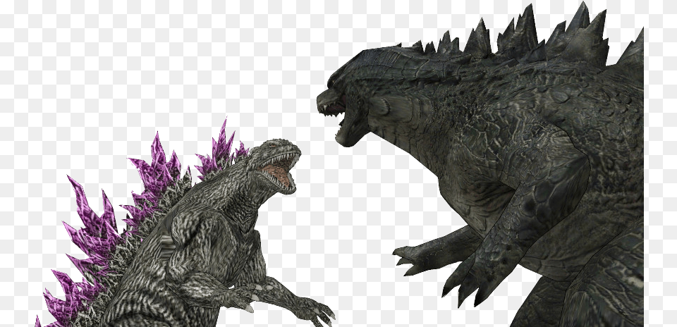 Godzilla 2014 Vs Godzilla 2000 By Sonichedgehog2 Godzilla 2014 And Godzilla 2000 Size, Animal, Dinosaur, Reptile, Bird Png