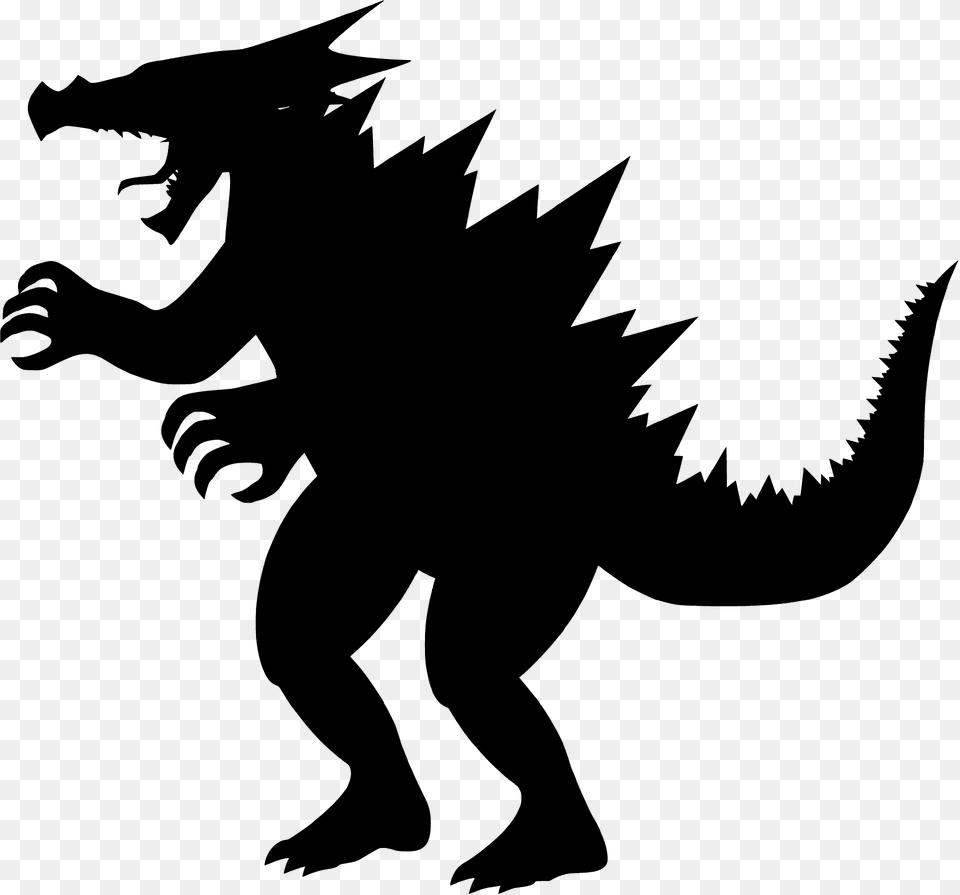 Godzilla Silhouette, Dragon, Animal, Dinosaur, Reptile Free Transparent Png