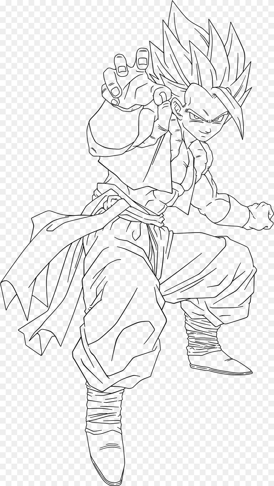 Gogeta Para Colorear Lineart Gogeta By Vicdbz Devia Gogeta, Gray Free Png Download