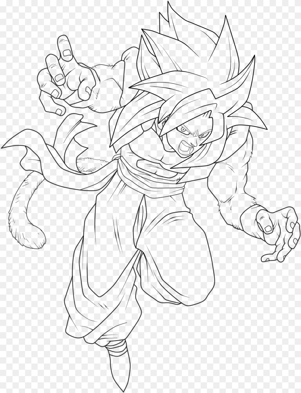 Gogeta Ssj4 Line By Grosoemanuel Alice Wonderland Coloring Pages, Gray Free Png Download