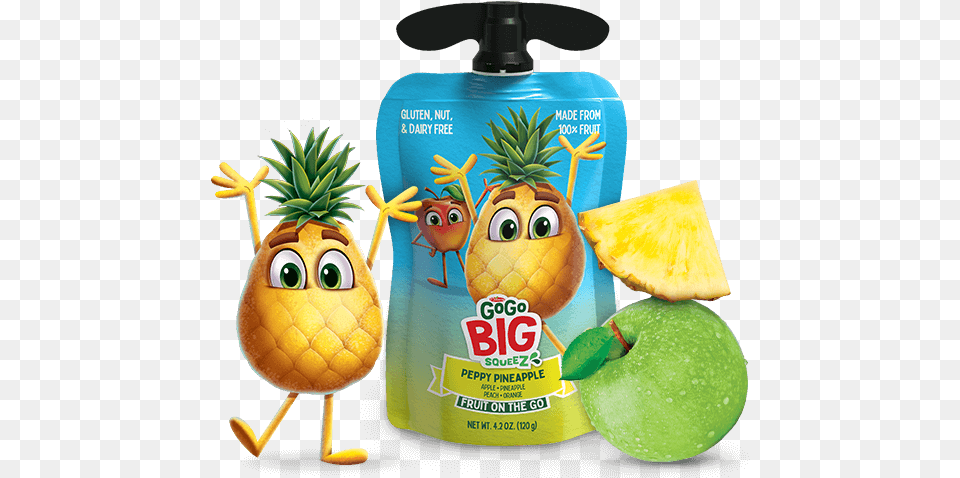 Gogo Big Squeez Peppy Pineapple 100 Fruit In A Bigger Gogo Squeez Big, Food, Plant, Produce Free Png Download