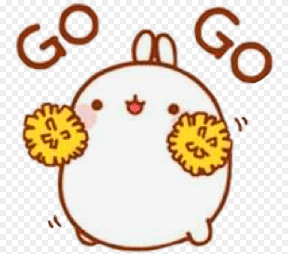 Gogo Molang Kawaii Cheerleader Pompon Molang Gif Transparent, Bag Png Image