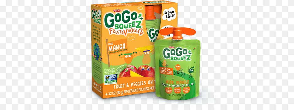 Gogo Squeez Max Mango Fruit U0026 Veggiez Fruit U0026 Vegetable Gogo Squeez Apple Banana, Bottle, Beverage, Juice, Food Free Png