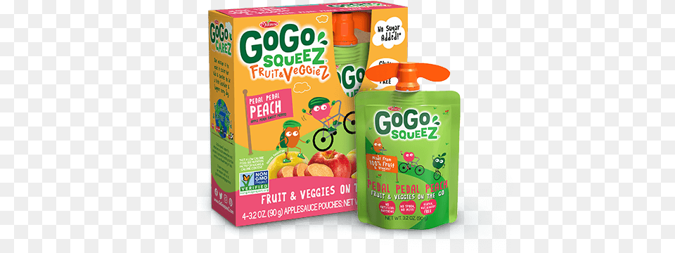 Gogo Squeez Pedal Peach Fruit U0026 Veggiez Snack Pouches Gogo Squeez Apple Strawberry, Beverage, Juice, Bottle, Person Png Image