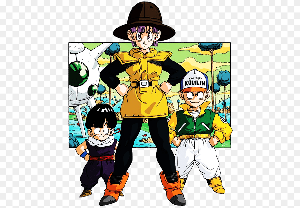 Gohan Bulma And Krillin, Book, Comics, Publication, Person Free Png Download