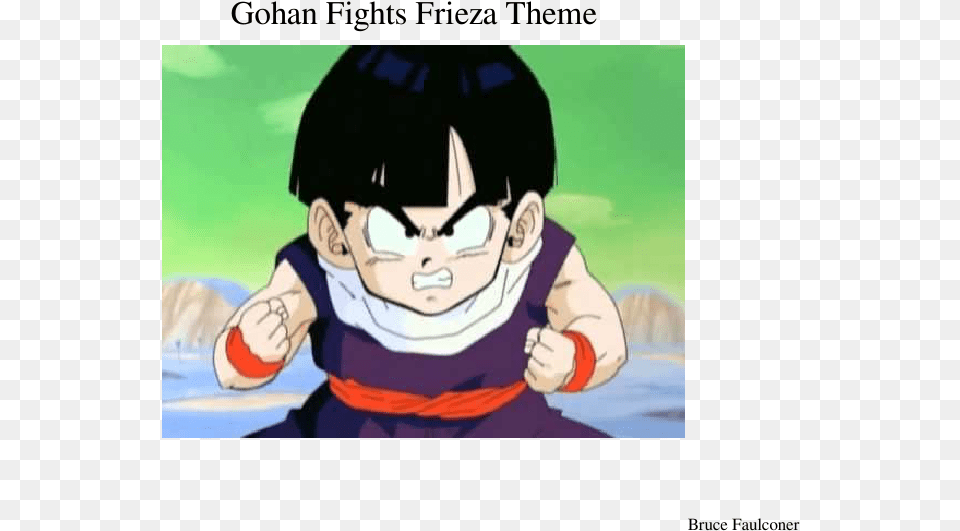 Gohan Fights Frieza Theme Sheet Music Composed By Bruce Fictional Character, Baby, Person, Book, Comics Free Png