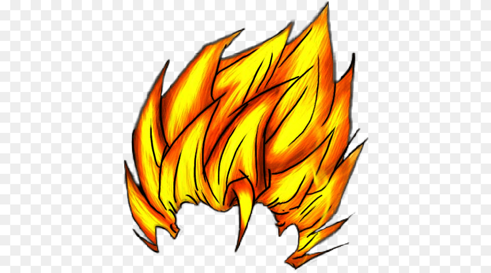 Goku Dragonballz Hair Dragon Ball Z Hair Sticker, Fire, Flame, Person Free Png Download