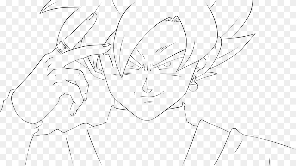 Goku Face, Gray Png