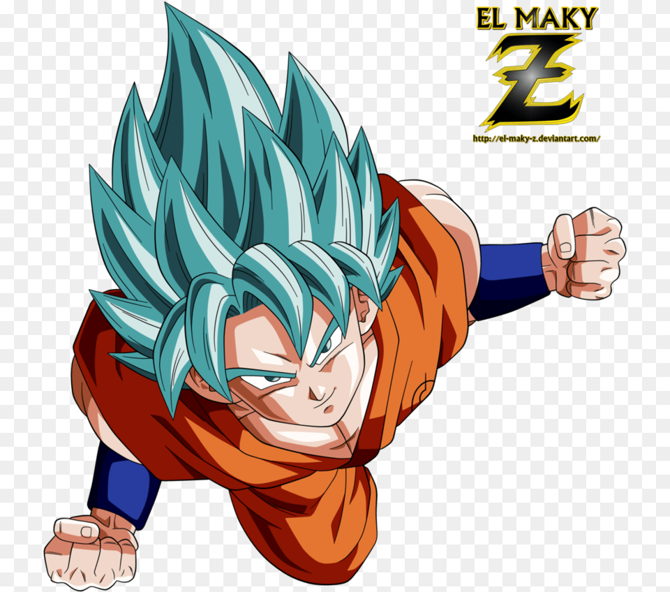 Goku Fnf Super Saiyan God Super Saiyan By El Maky Z Goku Super Saiyajin Dios Azul, Book, Comics, Publication, Person Free Transparent Png