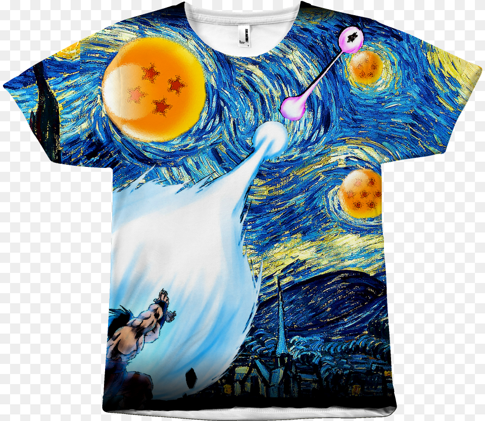 Goku Kamehameha Vs Vegeta Galick Gun Van Gogh Starry Dbz Starry Starry Night, T-shirt, Clothing, Food, Egg Png