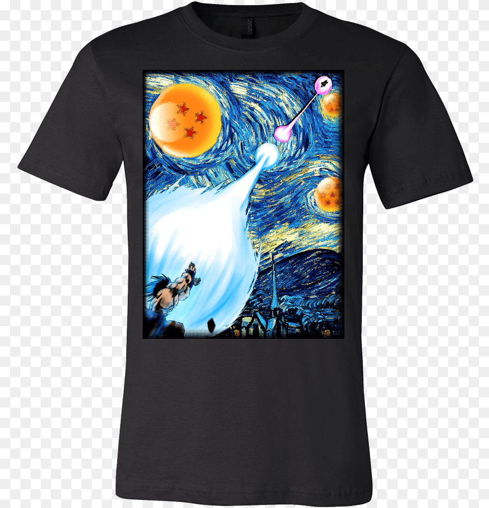 Goku Kamehameha Vs Vegeta Galick Gun Van Gogh Style Goku Vs Vegeta Shirt, Clothing, T-shirt, Adult, Bride Png