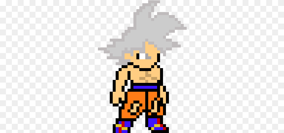 Goku Mastered Ultra Instinct Dragon Ball Pixel Art Grid Free Transparent Png