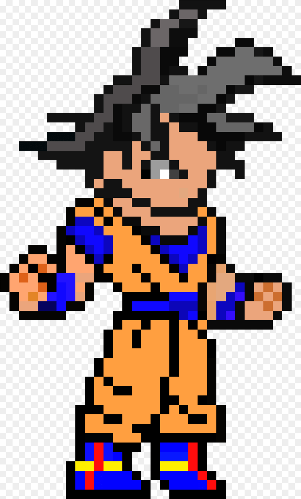 Goku Pixel Art Minecraft Free Transparent Png