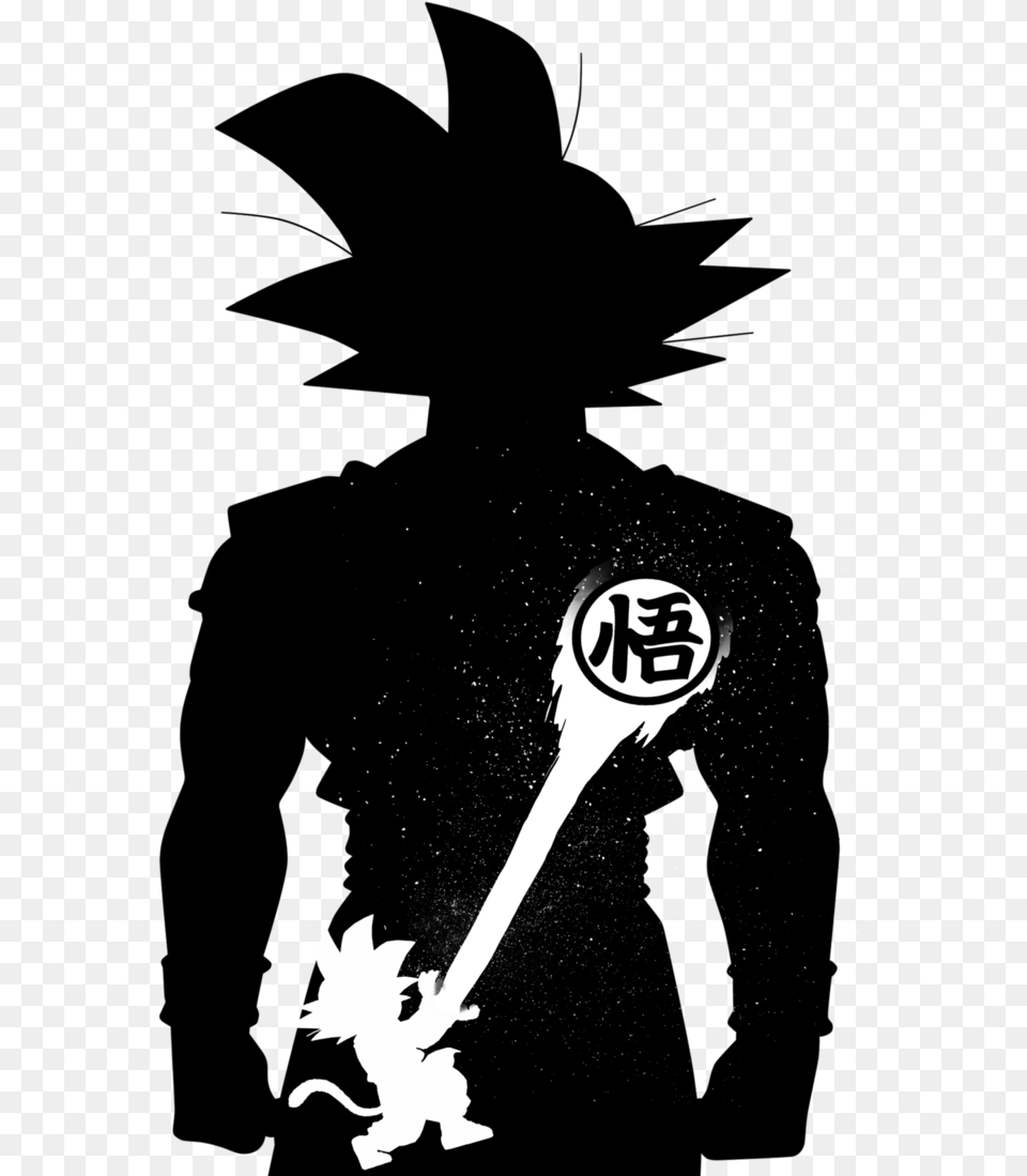 Goku Silhouette At Getdrawings Goku Black And White, Sticker, Cutlery, Logo, Stencil Png Image