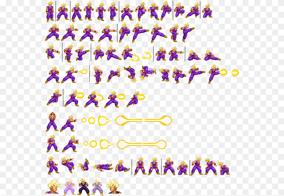 Goku Sprite Sheet, Purple, People, Person Free Png Download