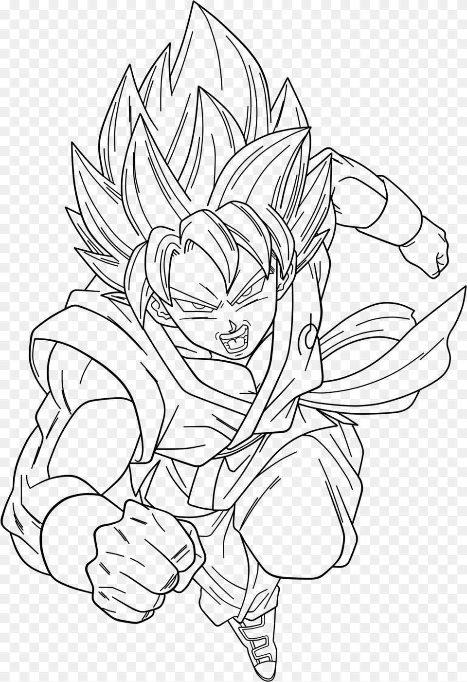 Goku Ssgss Drawing At Getdrawings, Gray Free Transparent Png