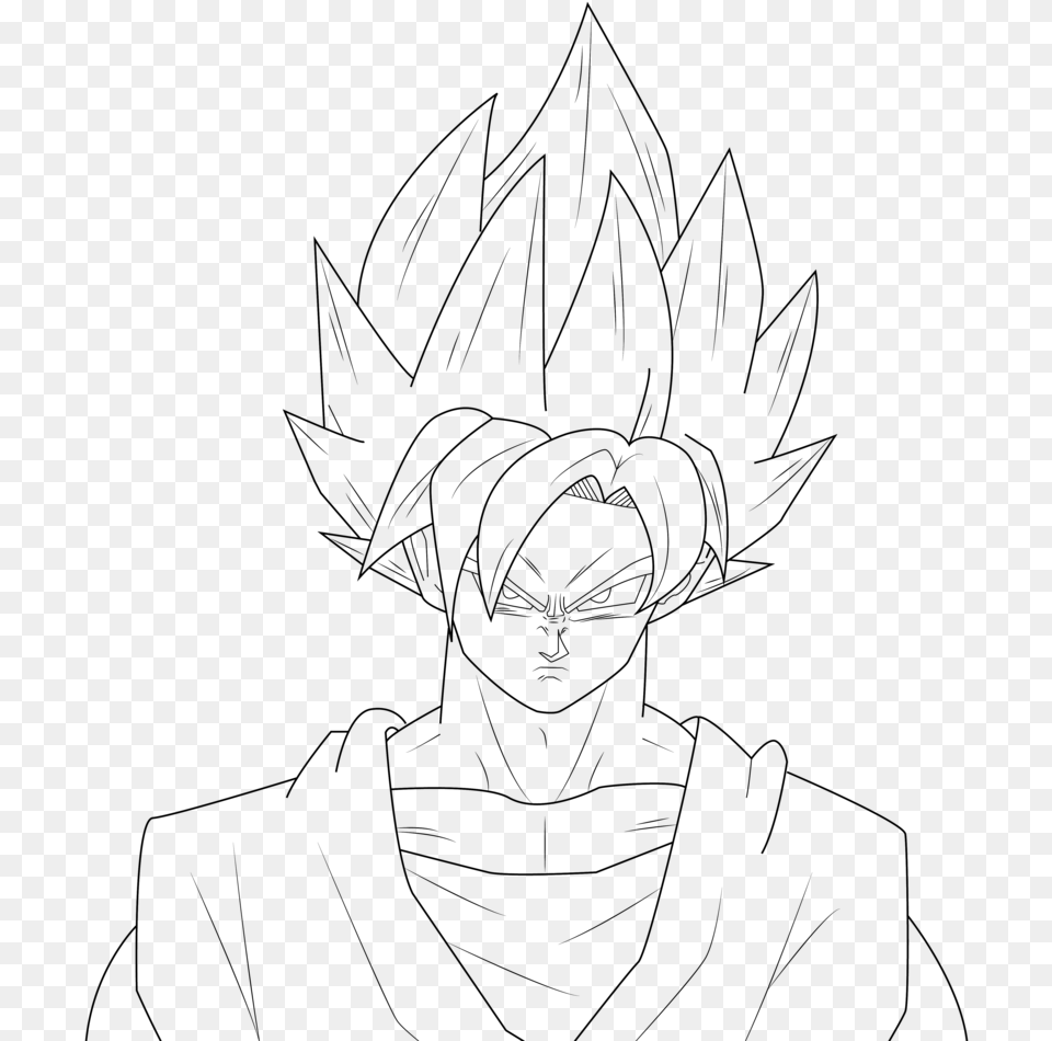 Goku Ssgss Drawing At Getdrawings, Gray Png Image