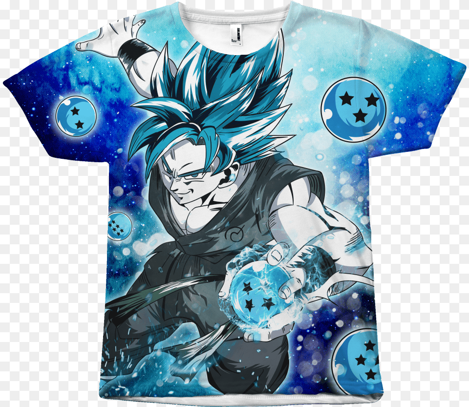 Goku Ssj Blue With Dragon Balls Goku Super Saiyan Blue Shirt, T-shirt, Book, Clothing, Comics Png