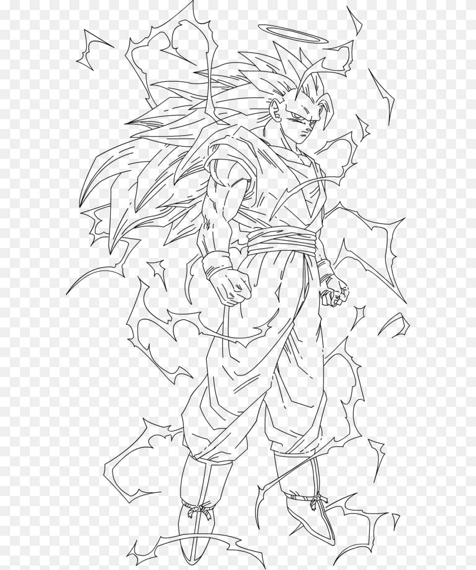 Goku Ssj3 Coloring Pages Ball Z Goku Super Saiyan, Gray Free Png