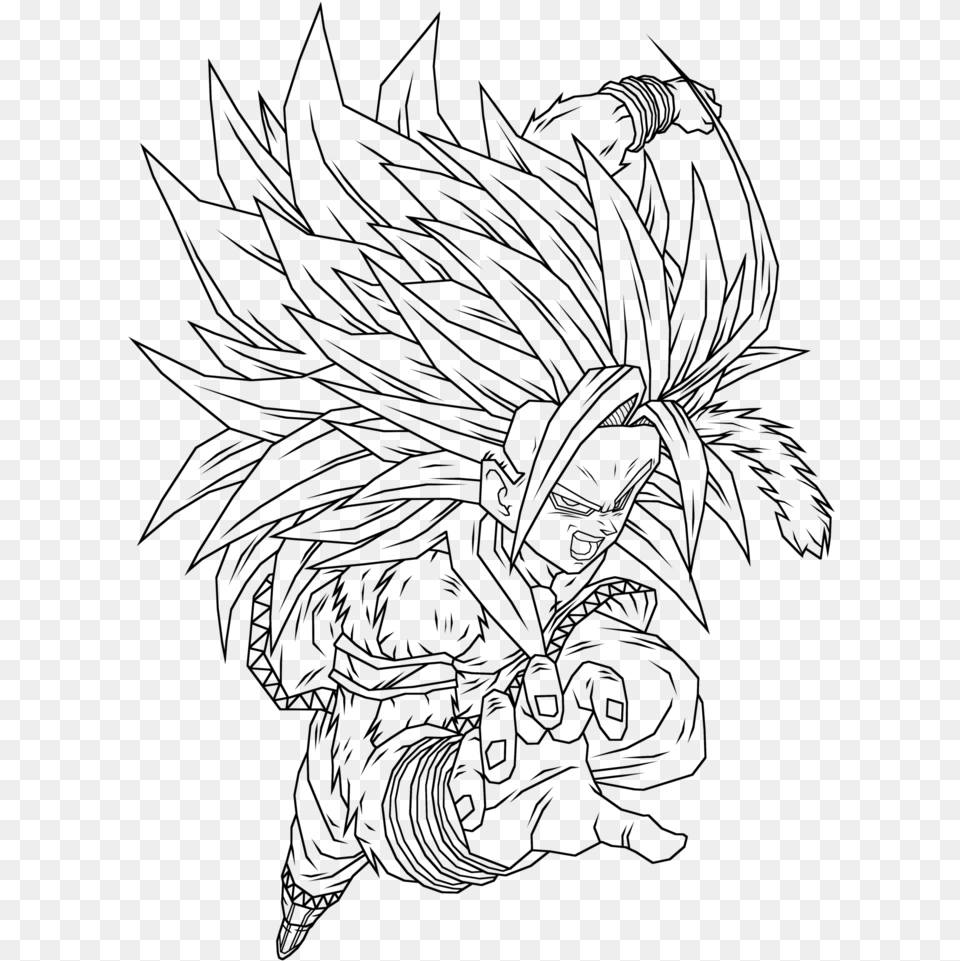 Goku Ssj5 Coloring Pages 3 By Morgan Goku Super Saiyan 5 Drawing, Gray Free Png Download