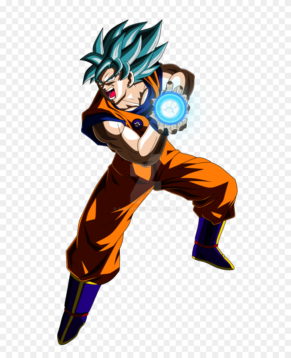 Goku Super Saiyan Blue Kamehameha Pose, Book, Comics, Publication, Adult Png