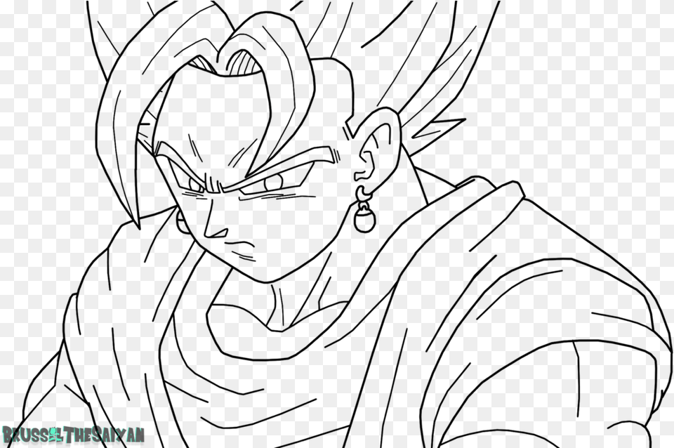 Goku Super Saiyan Para Colorear Super Saiyan Blue Vegito Black And White Ssj Goku Free Png Download