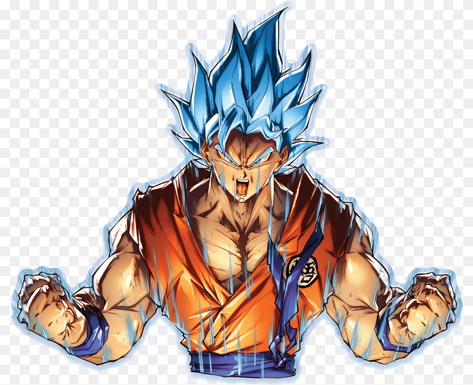 Goku Super Saiyan Sticker, Book, Comics, Publication, Person Free Transparent Png