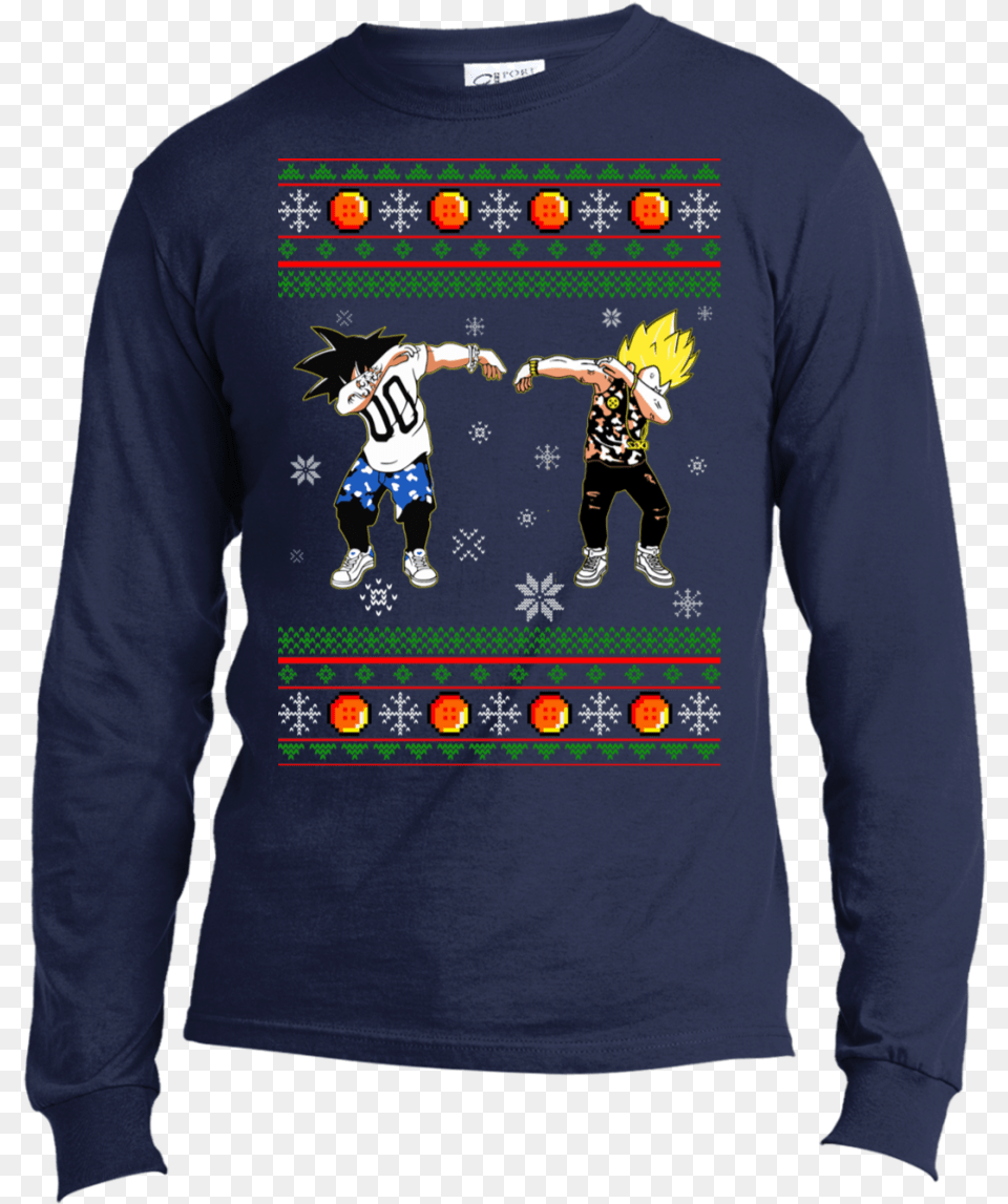 Goku Vegeta Dab Ugly Christmas Sweater Las Vegas Raiders T Shirt, T-shirt, Sleeve, Clothing, Long Sleeve Free Png Download