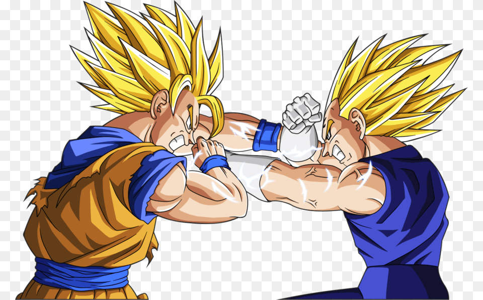 Goku Vs Vegeta Ssj, Book, Comics, Publication, Helmet Free Png