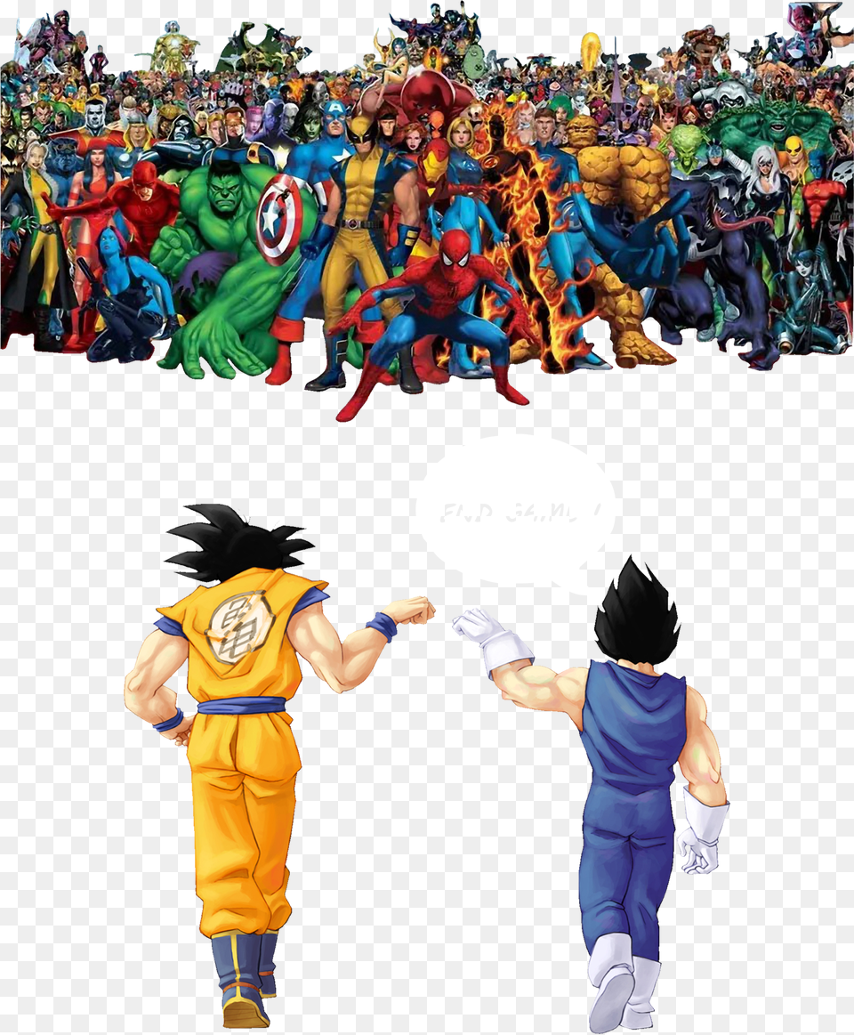 Goku Y Vegeta Vs Super Heroes Free Png